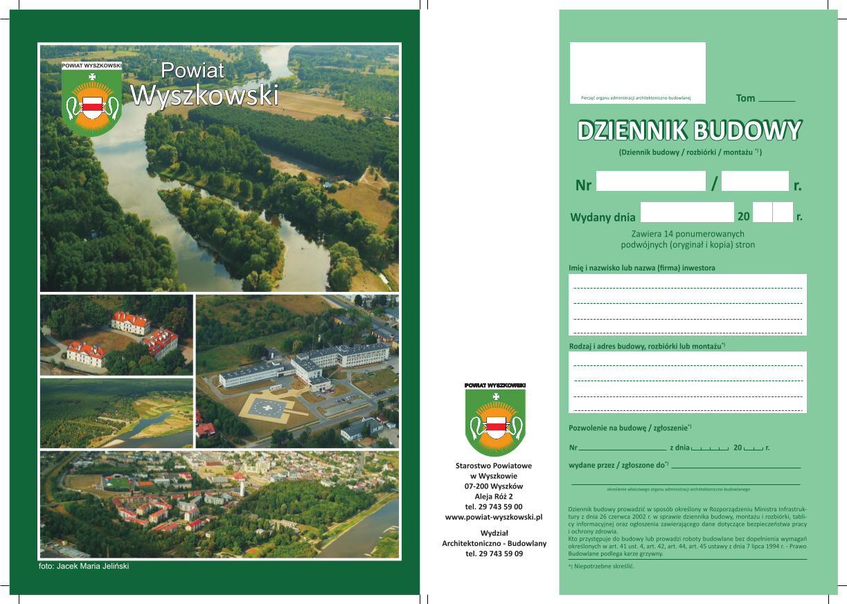 Dziennik budowy powiat wyszkow